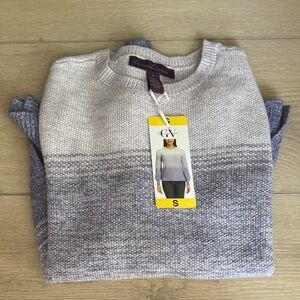 Gloria Vanderbilt Women's Blue and Gray Crewneck Sweater